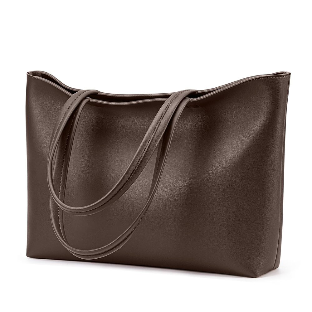 1088 KALIDI Tote Bag Zipper Shoulder Bag Faux Leather Purses Satchel Casual